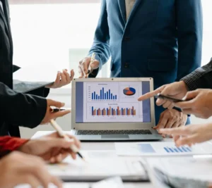 A person showing a graphic